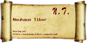 Neuhaus Tibor névjegykártya